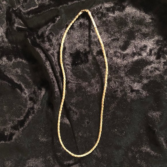 14K Two Tone Milor Italy Rope Weave Chain Necklace - Picture 1 of 3